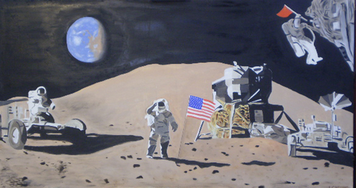 Painting-Oil-One More Flag Coming