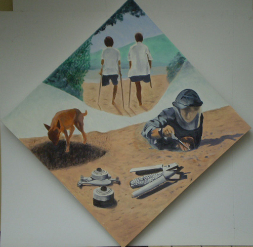 Painting-Oil-Landmines & Cluster bombs