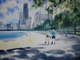Painting--Watercolor-CityscapeLakefront Rollin'