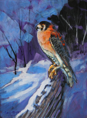 Painting-Wildlife-A Snowy Lookout