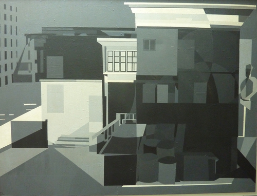 Painting-Buildings in Gray