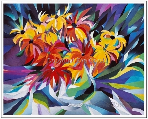 Print Making-Abstract-Black Eye Susan, Limited edition print