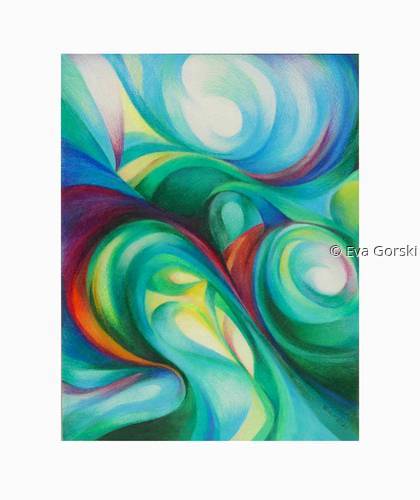 Drawing-Abstract-Green Valley # 3