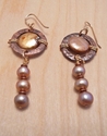 Jewelry-Copper and Coin Pearl with Hanging Round Pearls