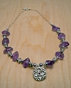 Jewelry-Chunk Amethyst and Fine Silver