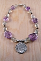 Jewelry--Precious Metal Clay-NecklacesPurple and Green Amethyst with Fine Silver Pendant