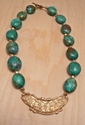 Jewelry--Bronzclay-NecklacesTurquoise and Bronze Necklace