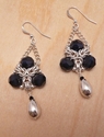 Jewelry--Wire-EarringsTriangular Chain Mail and Swarovski Crystal Earrings