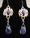 Jewelry--Wire-EarringsLapis and Blue Crystal Chain Mail Earrings