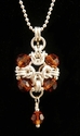 Jewelry--Wire-Lockets & PendantsQuatrefoil and Swarovski Crystal Cain Mail Pendant