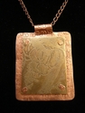 Jewelry--Misc Materials-Lockets & PendantsEtched Shell Mixed Metal Pendant
