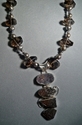 Jewelry--Semi-Precious Stones-NecklacesDruzzy Smokey Quartz and Pearl Necklace