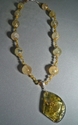 Jewelry--Semi-Precious Stones-NecklacesChinese Greeen Amber and Prehenite Necklace