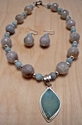 Jewelry--Semi-Precious Stones-NecklacesSea Blue Druzzy and CrackleQuartz Necklace