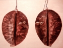 Jewelry--Noble Metals-EarringsFold Formed Leaves With Bees
