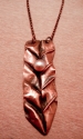 Jewelry-Copper Fold Formed Leaf with Pearl