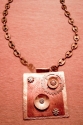 Jewelry-Etched Copper/Brass Steampunk  Pendant