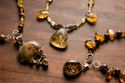 Three Necklaces in Silver and Amber