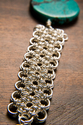 Jewelry-Japanese Chain Mail Bracelet With Turquoise