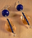 Jewelry--Beads-EarringsLapis and Citrine Chunk Earrings