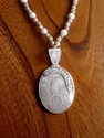 Jewelry--Semi-Precious Stones-NecklacesFiligree Moss Agate Necklace