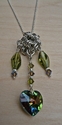 Jewelry--Wire-NecklacesChain Mail Hidden Bead with Crystal Heart