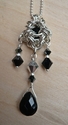 Jewelry--Wire-NecklacesBlack Crystal Chain Mail Hidden Bead Necklace