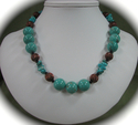 0711-19. 14mm Turquoise Rounds & Copper Necklace 0711-19.%2014mm%20Turquoise%20Rounds%20%26%20Copper%20Necklace (thumbnail)