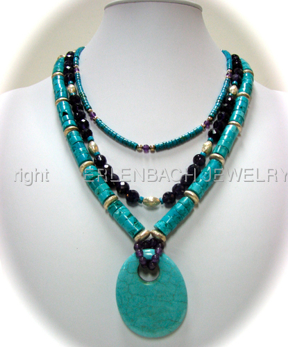 0711-23.%20%20Turquoise%20%26%20Amethyst%20Necklace (large view)