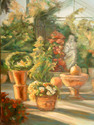 Painting--Oil-Still LifeGarden Landscape