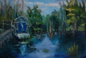 Painting--Oil-LandscapeAirboat at Grassy Waters