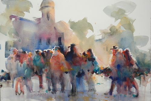Painting-Cityscape-Gathering
