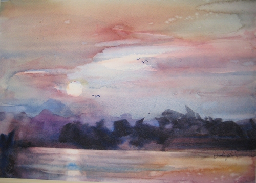 Painting-Landscape-Beautiful Sunset