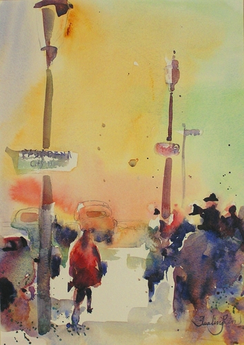 Painting-Cityscape-Pasadena 1949