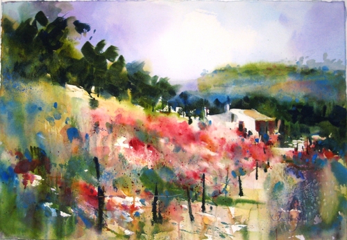 Painting-Landscape-Sovana, Italy