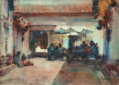 Painting-Cityscape-Street  Market