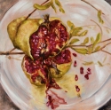 'Pomegranates on silver'