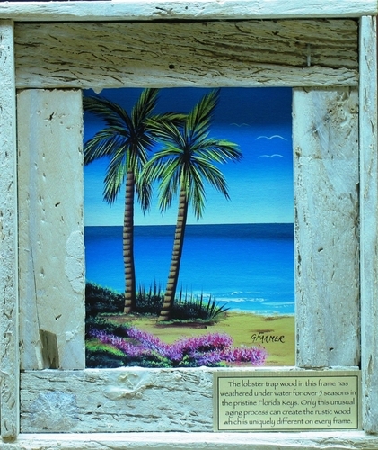 Framed%20%22Trees%22%20print%20in%20lobster%20trap%20frame (large view)