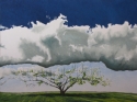 fournier, francois fournier, quebec, canada, canadian, canadian painter, canadian painting, oil, oil painting, oil painter, appalachian, appalachian painting, landscape, landscape painting, landscape painter, impressionism, impressionist,impressionist painter, impressionist painting, spring, nature, tree, apple tree, green, cloud, cumulus, sky blue,field,spring painting, landscape painting, landscape painter, original painting, original - Landscape Painting
