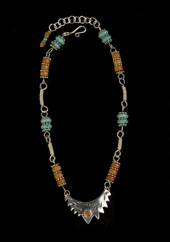 Fine%20and%20Sterling%20Silver%20Necklace%20-%20Native%20American%20Indian%20Theme (large view)