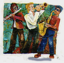 two horns and a flute