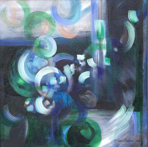 Green and Blue Abstract Square