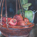 Orchid Leaves and Pomegranates