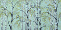 black capped chickadee, encaustic, landscape, trees - Animals Painting