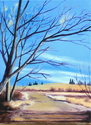 Gary Krause, Cheyenne, Wyoming, oil, canvas, winter, trees, color, path - Landscape Painting