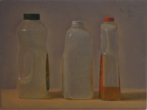 Painting-Still Life-Three Translucent Bottles