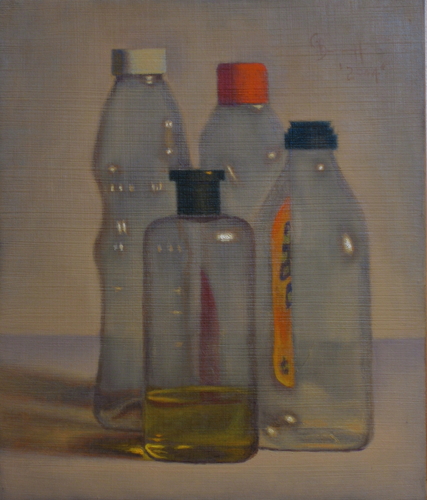 Painting-Still Life-Plastic Bottle with Shampoo