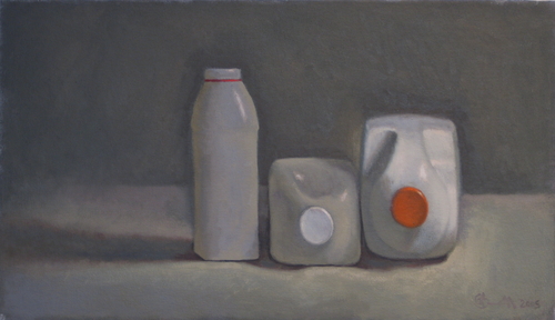 Painting-Still Life-Plastic Bottle with Orange Lid