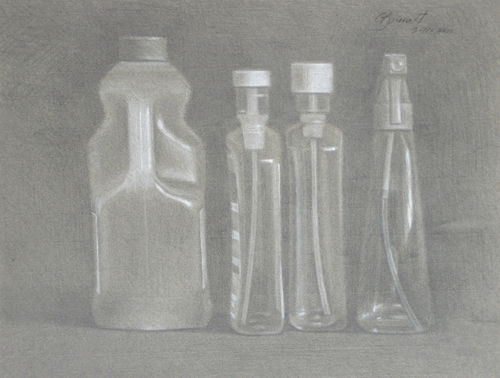 Drawing-Still Life-Soy Sauce, Mouthwash & Cleaner