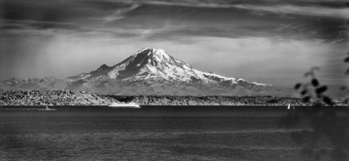 Photography-Seascape-Mt. Ranier and Ferry, WA